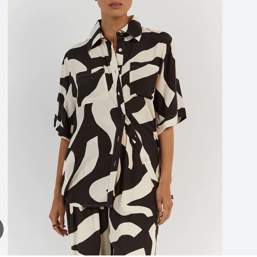 DISSH Nina Cream Vacation Shirt - US size 4 - NWT